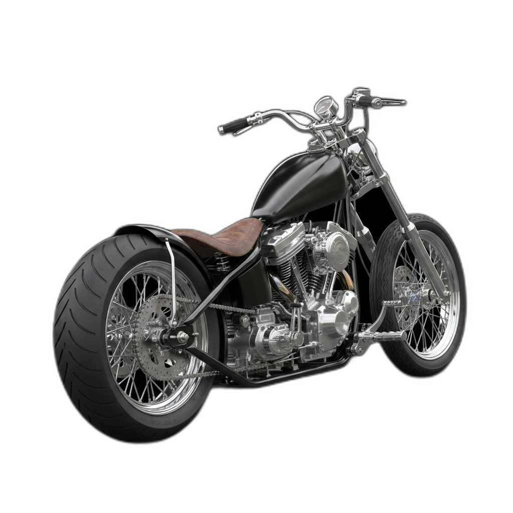 Alpha3D - AI: a high-detail custom chopper motorcycle, chrome-plated ...
